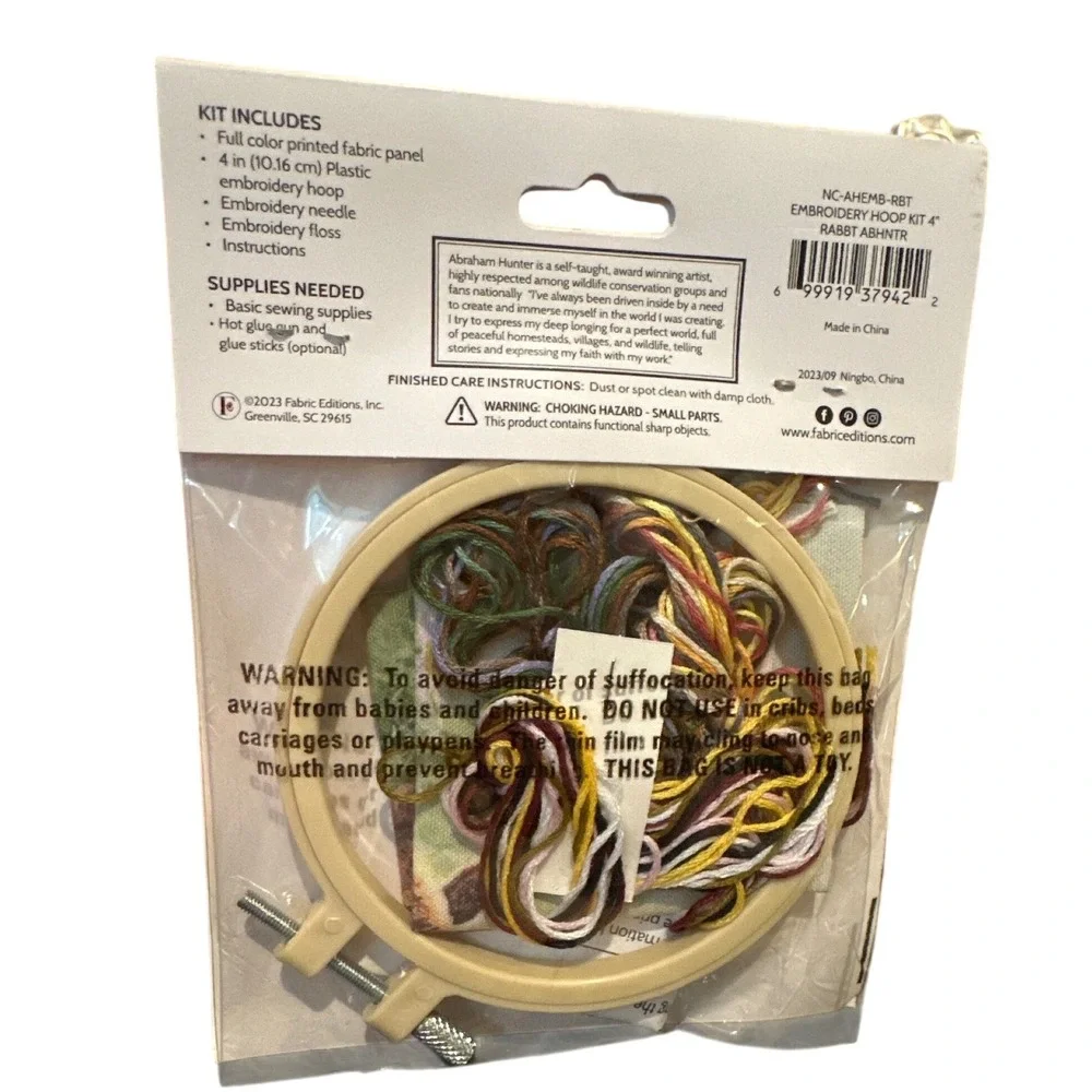 Needle Creations In The Meadow Bunny Rabbit Embroidery Hoop Kit DIY Craft